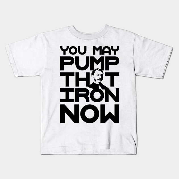 Pump the iron bodybuilding fitness gift shirt Kids T-Shirt by KAOZ